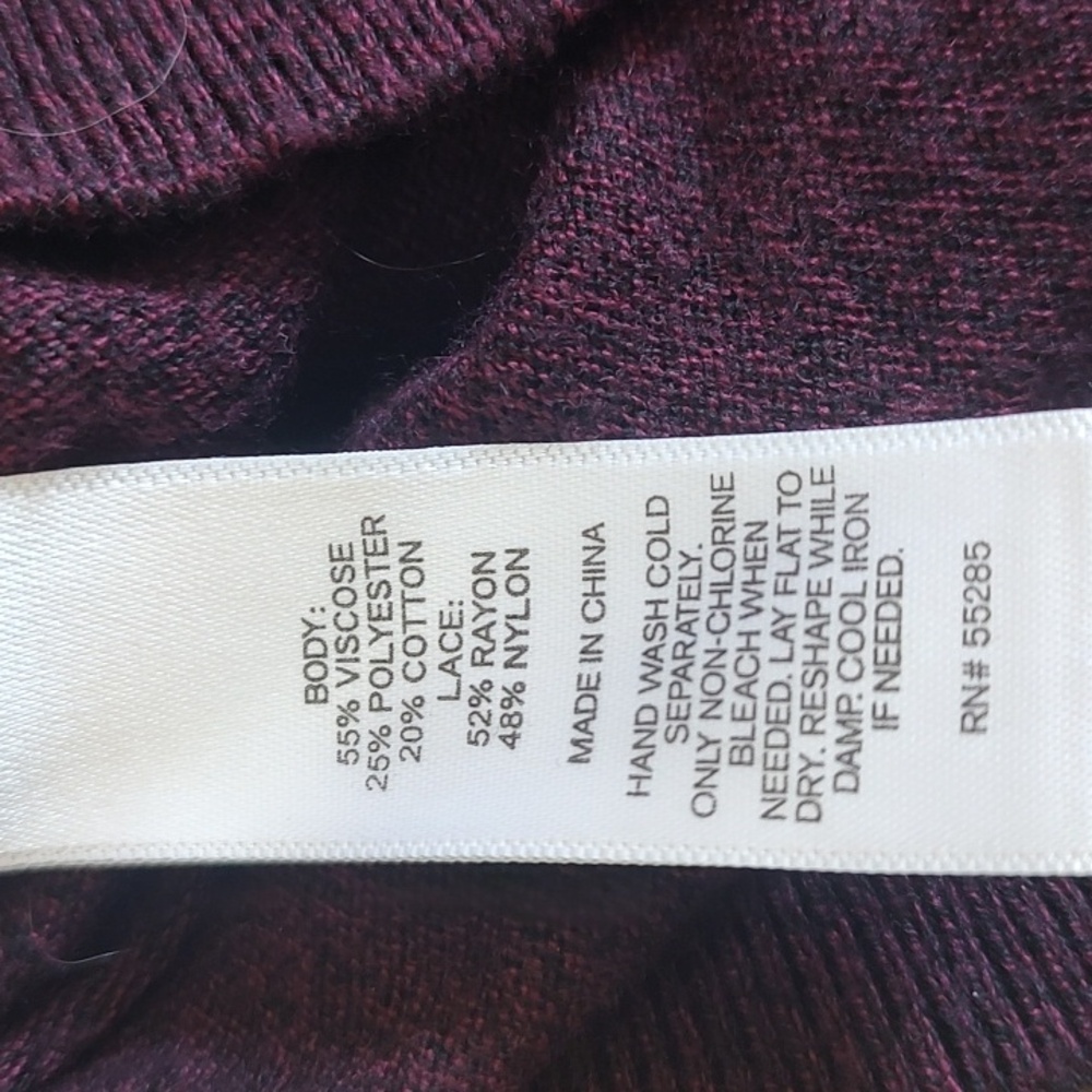 Express Women's Deep Purple Scoop Neck Sweater - Picture 4 of 4